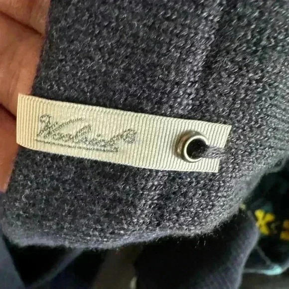 Woolrich Cotton Blend Petite Women’s Navy and Lime Green Pullover Sweater. P/S - Picture 8 of 9